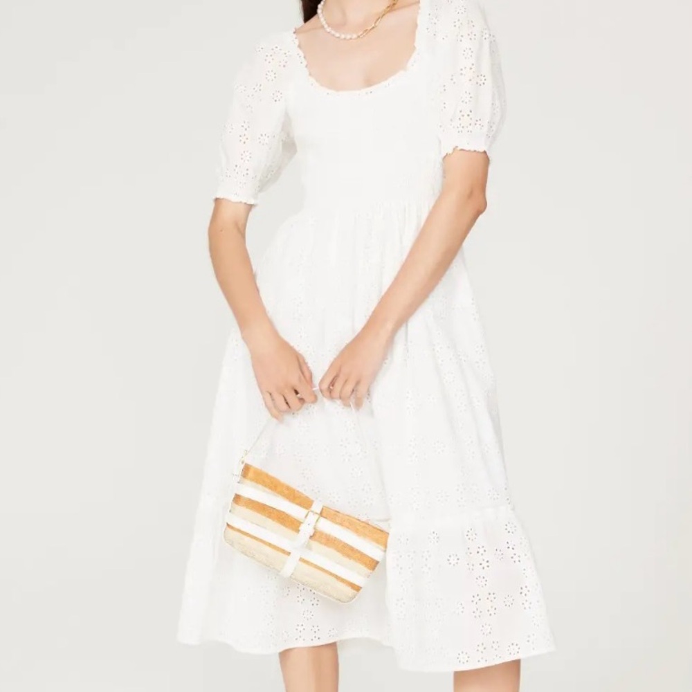 Hill House Louisa Nap Dress in white eyelet